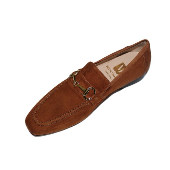 BRUNO MAGLI WOMEN'S SIMONA COGNAC SUEDE LOAFERS US 7M/ EU37 - Picture 1 of 7